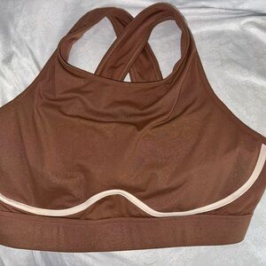 Fabletics Brown Sports Bra Racerback Design
